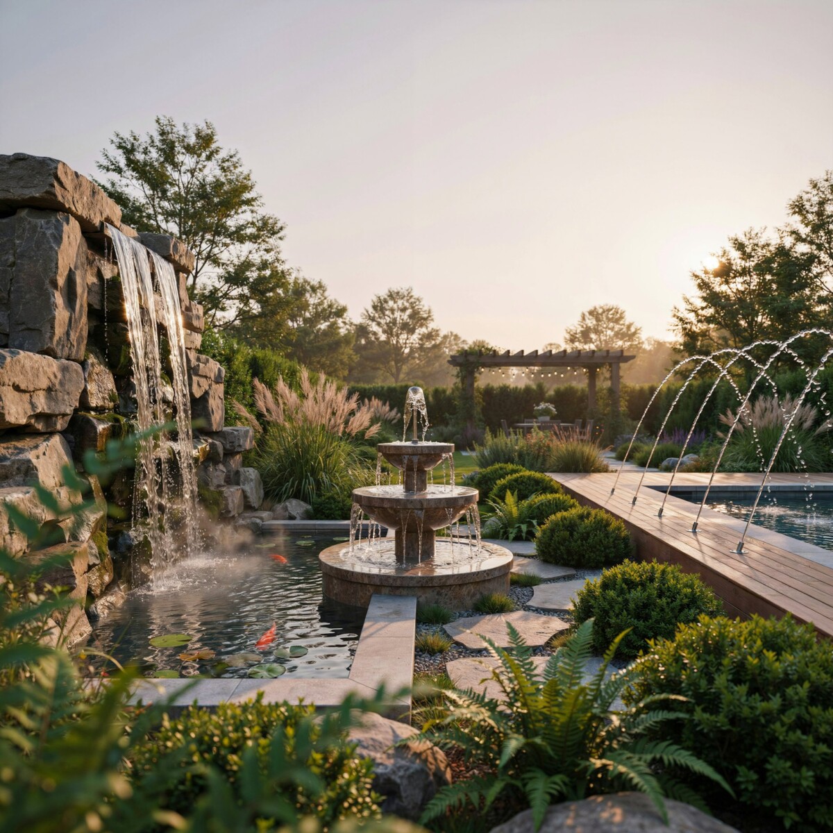 Water Features: How to Choose Between Waterfalls, Fountains, and Deck Jets